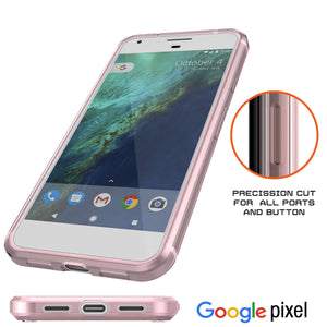 Google Pixel XL Case Punkcase® LUCID 2.0 Crystal Pink Series w/ PUNK SHIELD Glass Screen Protector | Ultra Fit (Color in image: clear)