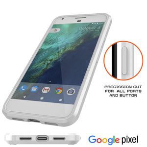 Google Pixel XL Case Punkcase® LUCID 2.0 White Series w/ PUNK SHIELD Glass Screen Protector | Ultra Fit (Color in image: black)