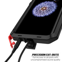 Cargar imagen en el visor de la galería, Galaxy S9 Plus Metal Case, Heavy Duty Military Grade Rugged Armor Cover [shock proof] Hybrid Full Body Hard Aluminum &amp; TPU Design [non slip] W/ Prime Drop Protection for Samsung Galaxy S9 Plus [Black] (Color in image: Red)
