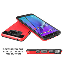 Cargar imagen en el visor de la galería, Galaxy Note 5 Case PunkCase SLOT Red Series Slim Armor Soft Cover Case w/ Tempered Glass (Color in image: Grey)
