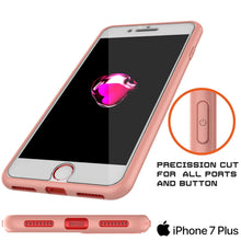 Cargar imagen en el visor de la galería, iPhone 8+ Plus Case [MASK Series] [PINK] Full Body Hybrid Dual Layer TPU Cover W/ protective Tempered Glass Screen Protector (Color in image: red)

