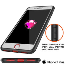 Cargar imagen en el visor de la galería, iPhone 8+ Plus Case, Punkcase [MASK Series] [BLACK] Full Body Hybrid Dual Layer TPU Cover W/ protective Tempered Glass Screen Protector (Color in image: red)
