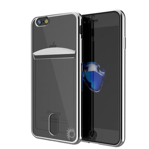 iPhone SE (4.7") Case, PUNKCASE® LUCID Silver Series | Card Slot | SHIELD Screen Protector | Ultra fit (Color in image: Silver)