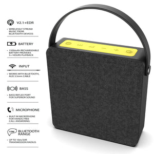PUNKBOX Portable Wireless Bluetooth Speaker, Loud & Powerful for iPhone/Android [black] 