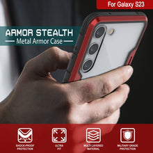 Cargar imagen en el visor de la galería, Punkcase S23 Funda Protectora de Grado Militar Armor Stealth Multicapa [Roja]
