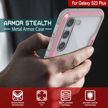 Load image into Gallery viewer, Punkcase S23+ Plus Armor Stealth Case es una funda protectora de grado militar y con múltiples capas [color rosa dorado].
