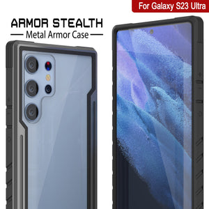 Funda Punkcase S23 Ultra Armor Stealth de Protección de Grado Militar con Múltiples Capas [Gris-Negro]