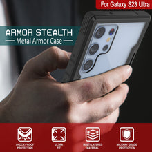 Cargar imagen en el visor de la galería, Estuche protector Punkcase S23 Ultra Armor Stealth de grado militar con múltiples capas [Negro]
