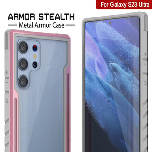 Carcasa protectora de grado militar Punkcase S23 Ultra Armor Stealth Case Multicapa [Rose-Gold].