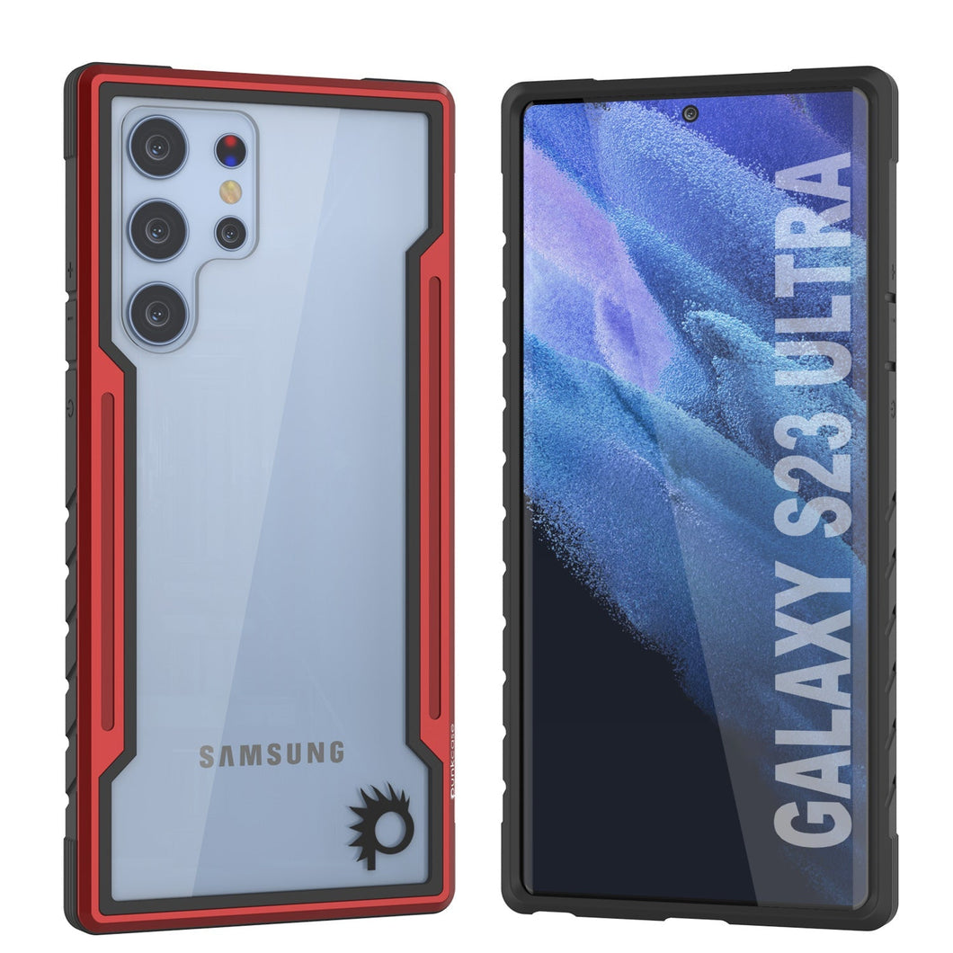 Funda Punkcase S23 Ultra Armor Stealth, protección de grado militar con cobertura multicapa [Rojo]