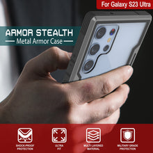 Cargar imagen en el visor de la galería, Funda Punkcase S23 Ultra Armor Stealth de Protección de Grado Militar con Múltiples Capas [Gris-Negro]

