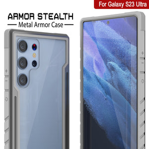 Punkcase S23 Ultra Armor Stealth Case es una cubierta protectora de grado militar de múltiples capas en color gris.
