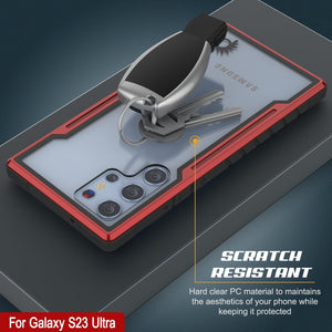 Funda Punkcase S23 Ultra Armor Stealth, protección de grado militar con cobertura multicapa [Rojo]