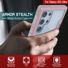 Cargar imagen en el visor de la galería, Carcasa protectora de grado militar Punkcase S23 Ultra Armor Stealth Case Multicapa [Rose-Gold].
