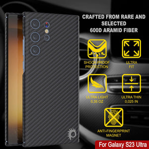 Funda ultra delgada y ligera de fibra de carbono Punkcase S23 [Serie AramidShield] Kevlar