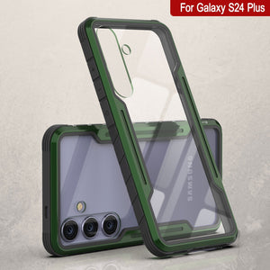 Carcasa Punkcase S24+ Plus Armor Stealth, protectora de grado militar con capa múltiple [verde oscuro].