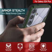 Load image into Gallery viewer, Carcasa Punkcase S24+ Plus Armor Stealth, protectora de grado militar con capa múltiple [verde oscuro].

