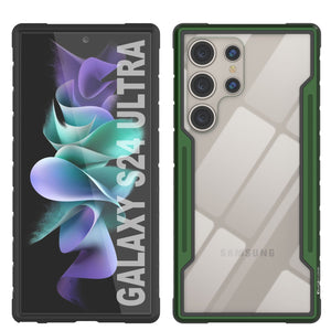 Carcasa Punkcase S24 Ultra Armor Stealth de color verde oscuro, protección de grado militar con cubierta de varias capas.