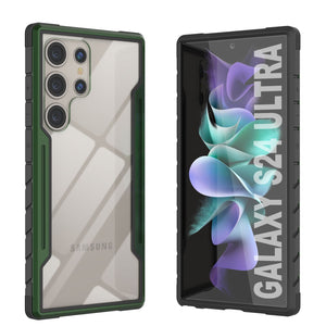 Carcasa Punkcase S24 Ultra Armor Stealth de color verde oscuro, protección de grado militar con cubierta de varias capas.