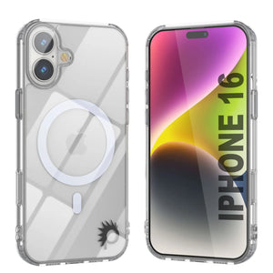Estuche de carga inalámbrica magnética Punkcase para iPhone 16 [Serie ClearMag] [Transparente]