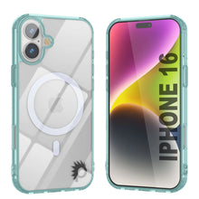 Cargar imagen en el visor de la galería, Estuche de carga inalámbrica magnética Punkcase para iPhone 16 [Serie ClearMag] [Verde azulado]
