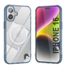 Cargar imagen en el visor de la galería, Estuche de carga inalámbrica magnética Punkcase para iPhone 16 [Serie ClearMag] [Azul marino]
