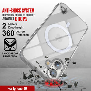 Estuche de carga inalámbrica magnética Punkcase para iPhone 16 [Serie ClearMag] [Transparente]