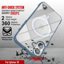 Cargar imagen en el visor de la galería, Estuche de carga inalámbrica magnética Punkcase para iPhone 16 [Serie ClearMag] [Azul marino]
