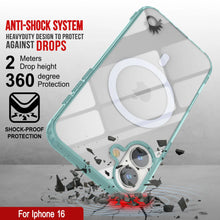 Cargar imagen en el visor de la galería, Estuche de carga inalámbrica magnética Punkcase para iPhone 16 [Serie ClearMag] [Verde azulado]
