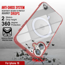 Cargar imagen en el visor de la galería, Estuche de carga inalámbrica magnética Punkcase para iPhone 16 [Serie ClearMag] [Rojo]
