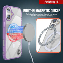 Cargar imagen en el visor de la galería, Estuche de carga inalámbrica magnética Punkcase para iPhone 16 [Serie ClearMag] [Morado]
