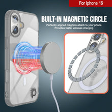 Cargar imagen en el visor de la galería, Estuche de carga inalámbrica magnética Punkcase para iPhone 16 [Serie ClearMag] [Plata]
