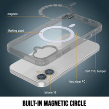 Cargar imagen en el visor de la galería, Estuche de carga inalámbrica magnética Punkcase para iPhone 16 [Serie ClearMag] [Plata]
