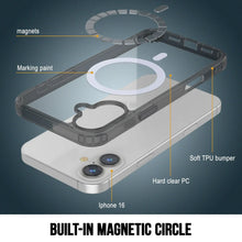 Cargar imagen en el visor de la galería, Estuche de carga inalámbrica magnética Punkcase para iPhone 16 [Serie ClearMag] [Negro]

