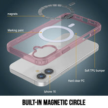 Cargar imagen en el visor de la galería, Estuche de carga inalámbrica magnética Punkcase para iPhone 16 [Serie ClearMag] [Rosa]

