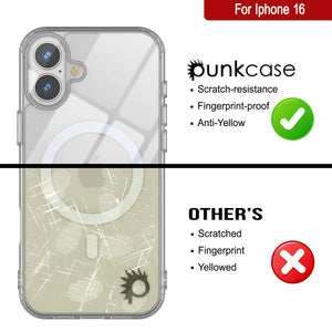 Estuche de carga inalámbrica magnética Punkcase para iPhone 16 [Serie ClearMag] [Transparente]