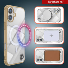 Cargar imagen en el visor de la galería, Estuche de carga inalámbrica magnética Punkcase para iPhone 16 [Serie ClearMag] [Dorado]
