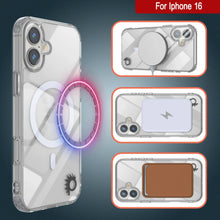 Cargar imagen en el visor de la galería, Estuche de carga inalámbrica magnética Punkcase para iPhone 16 [Serie ClearMag] [Transparente]

