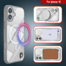 Cargar imagen en el visor de la galería, Estuche de carga inalámbrica magnética Punkcase para iPhone 16 [Serie ClearMag] [Plata]
