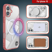 Cargar imagen en el visor de la galería, Estuche de carga inalámbrica magnética Punkcase para iPhone 16 [Serie ClearMag] [Rojo]
