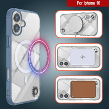 Cargar imagen en el visor de la galería, Estuche de carga inalámbrica magnética Punkcase para iPhone 16 [Serie ClearMag] [Azul marino]
