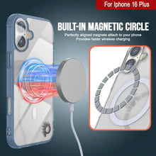 Load image into Gallery viewer, Estuche de carga inalámbrica magnética Punkcase para iPhone 16 Plus [Serie ClearMag] [Azul marino]
