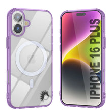 Load image into Gallery viewer, Estuche de carga inalámbrica magnética Punkcase para iPhone 16 Plus [Serie ClearMag] [Morado]
