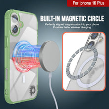 Load image into Gallery viewer, Estuche de carga inalámbrica magnética Punkcase para iPhone 16 Plus [Serie ClearMag] [Verde]
