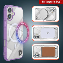 Load image into Gallery viewer, Estuche de carga inalámbrica magnética Punkcase para iPhone 16 Plus [Serie ClearMag] [Morado]
