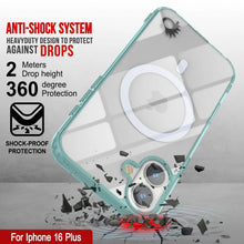 Load image into Gallery viewer, Estuche de carga inalámbrica magnética Punkcase para iPhone 16 Plus [Serie ClearMag] [Verde azulado]
