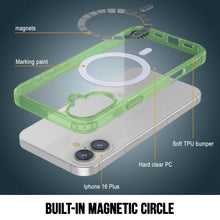 Load image into Gallery viewer, Estuche de carga inalámbrica magnética Punkcase para iPhone 16 Plus [Serie ClearMag] [Verde]
