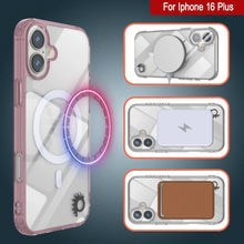 Cargar imagen en el visor de la galería, Estuche de carga inalámbrica magnética Punkcase para iPhone 16 Plus [Serie ClearMag] [Rosa]
