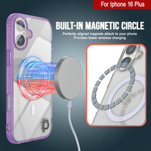 Load image into Gallery viewer, Estuche de carga inalámbrica magnética Punkcase para iPhone 16 Plus [Serie ClearMag] [Morado]
