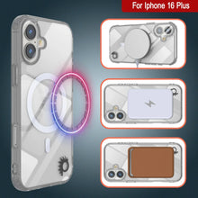 Load image into Gallery viewer, Estuche de carga inalámbrica magnética Punkcase para iPhone 16 Plus [Serie ClearMag] [Plata]
